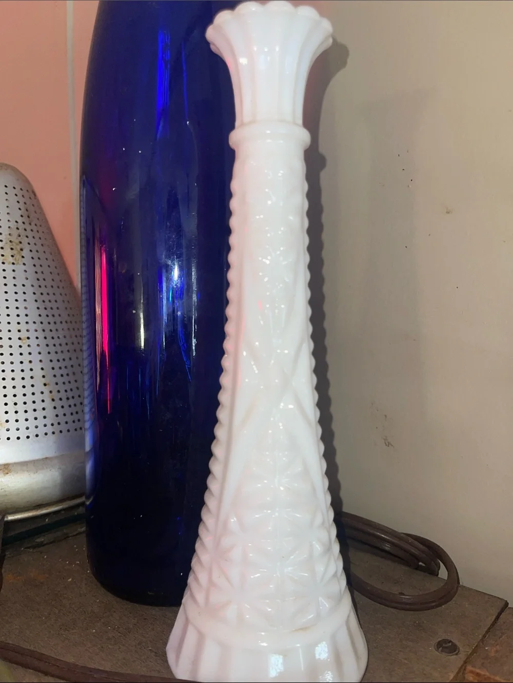 Vintage White Milk Glass Bud Vase - Decorative Home Accent